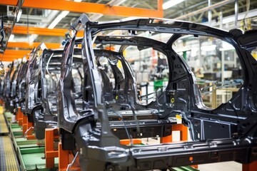 car seats frame in production line