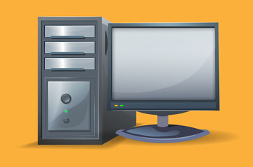 desktop computer consisting of a monitor and a system unit