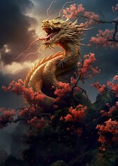 Japanischer Drache Fantasie Wolkenschlange 