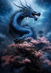 Japanischer Drache Fantasie Wolkenschlange 