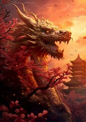Japanischer Drache Fantasie Wolkenschlange 
