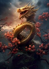 Japanischer Drache Fantasie Wolkenschlange 