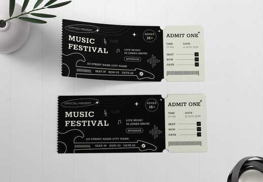 Party Event Ticket Design Template Layout