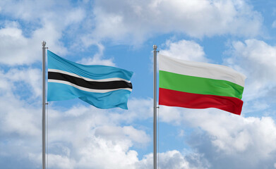 Bulgaria and Botswana flags, country relationship concept