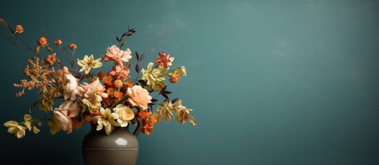 A photographic image of flowers in a studio