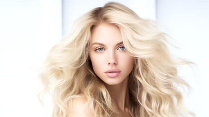 Fototapeta premium young blonde woman with gorgeous hair