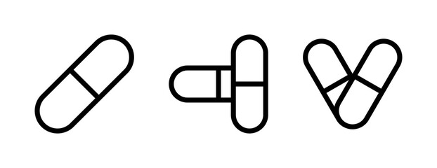 Medicine Capsule Icon Set - Vector : Medical Theme, Pharmaceutical Theme, Healthcare Theme, Infographics and Other Graphic Related Assets.