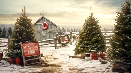 rustic Christmas tree farm