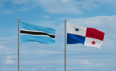 Panama and Botswana flags, country relationship concept