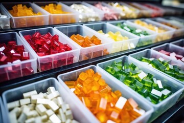 different types of vitamins stored in separate compartments in factory