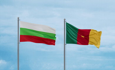 Cameroon and Bulgaria flags, country relationship concept