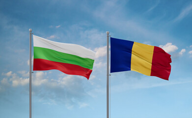 Chad and Bulgaria flags, country relationship concept