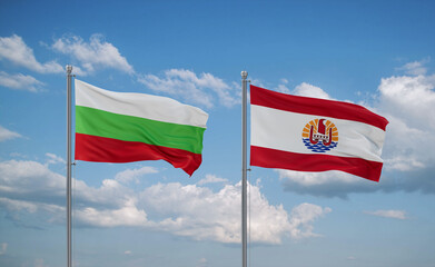 Bulgaria and French Polynesia flags, country relationship concept
