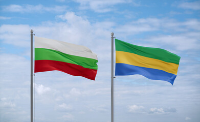 Gabon and Bulgaria flags, country relationship concept