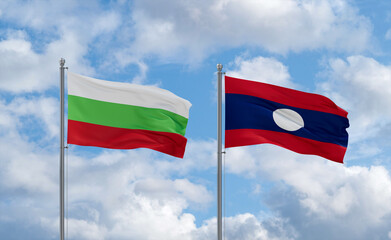 Laos and Bulgaria flags, country relationship concept
