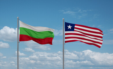 Liberia and Bulgaria flags, country relationship concept