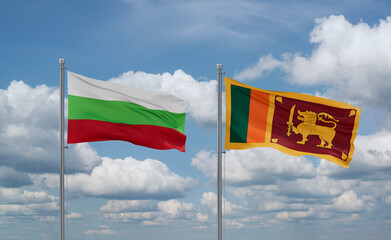 Sri Lanka and Bulgaria flags, country relationship concept