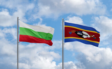 Eswatini and Bulgaria flags, country relationship concept