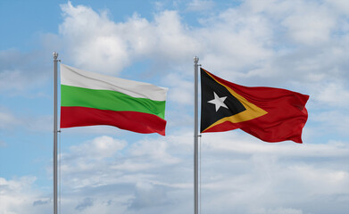 East Timor and Bulgaria flags, country relationship concept