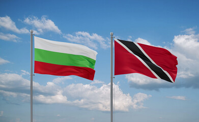 Trinidad and Tobago and Bulgaria flags, country relationship concept