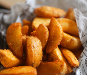 Photos of delicious fried potatoes - 666940207