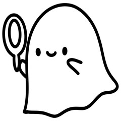 Cartoon Little Ghost Halloween Halloween Festival Holiday Line Illustration