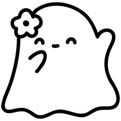 Cartoon Little Ghost Halloween Halloween Festival Holiday Line Illustration