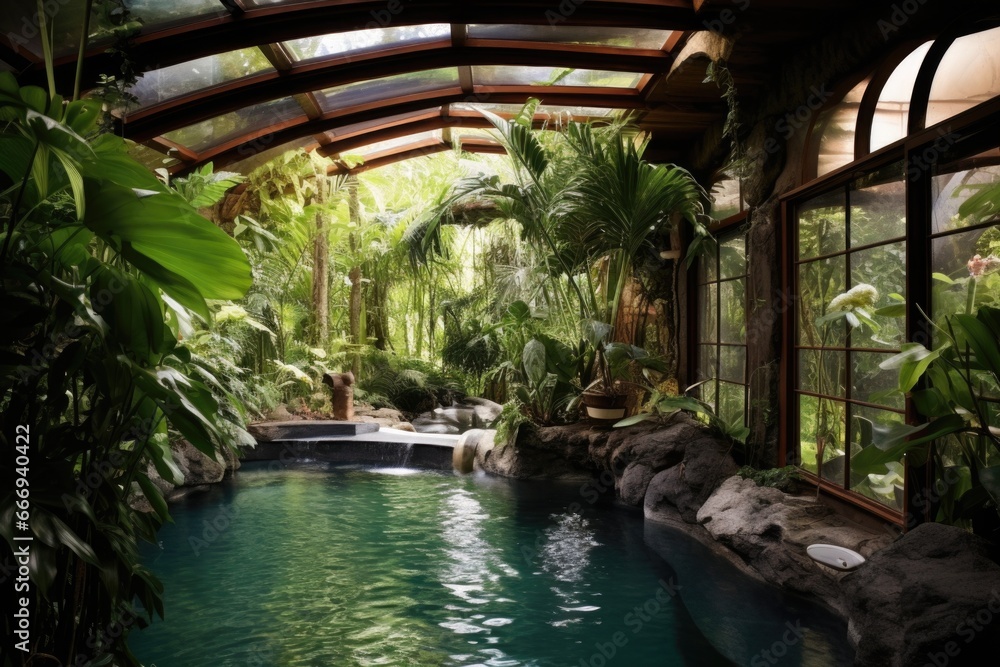 Canvas Prints luxury spa with tropical vegetation surrounding