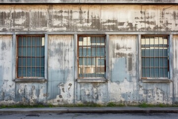 Obraz premium jailhouse exterior with worn window bars