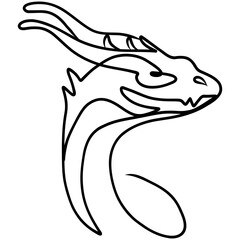 Year 2024, Dragon Year, Dragon Line, New Year, Line Illustration