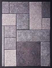 Ceramic tiles for the street, a variant of laying. Granite impurities
