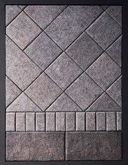 Ceramic tiles for the street, a variant of laying. Granite impurities