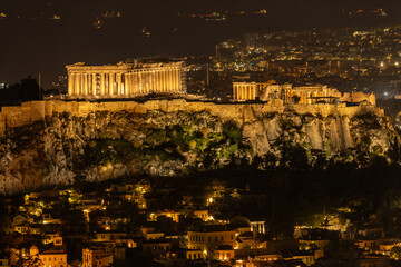Fototapeta na wymiar The Accropolis and Parthenon by sunset 6