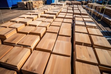 wooden blocks used for catamaran decking