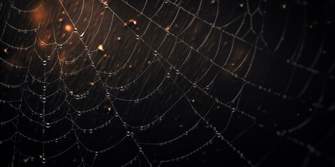 Imagine a minimalist Halloween background with a subtle spider web design and a small, elegant spider.