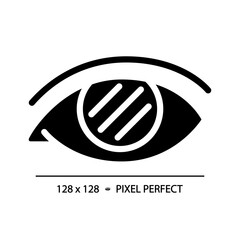 2D pixel perfect glyph style color blindness icon, isolated simple vector, silhouette illustration representing eye care.