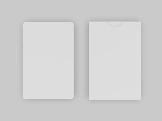 Blank playing cards box  packaging  template, 3d illustration.