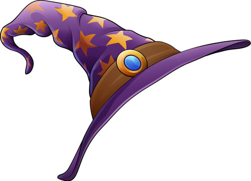 A witch or wizard hat wizards magician cap Halloween corner frame design element