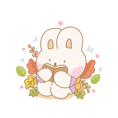 relax time with cute rabbit