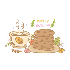 cup of tea with cookies 