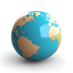 Fototapeta premium Earth globe isolated on a white background. 3d render image.