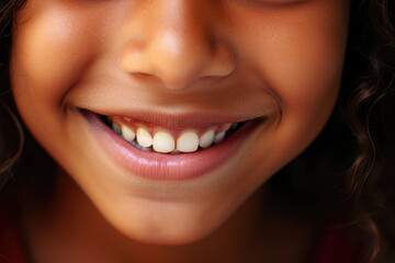 Obraz premium Closeup Image Of A Joyful Smile On A Blurred Background Created Using Artificial Intelligence