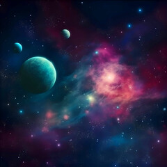 Obraz na płótnie Canvas Stars of a planet and galaxy in a free space Elements of this image furnished by NASA