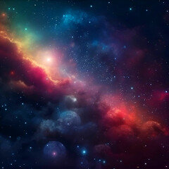Night sky with stars and nebula as abstract background. 3D rendering