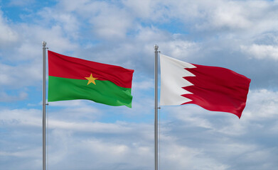 Bahrain and Burkina Faso flags, country relationship concept