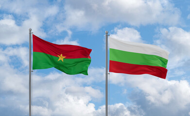 Bulgaria and Burkina Faso flags, country relationship concept