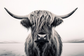 Highlands nature cow mammal animal - obrazy, fototapety, plakaty
