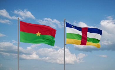 Central African Republic and Burkina Faso flags, country relationship concept
