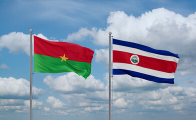 Costa Rico and Burkina Faso flags, country relationship concept
