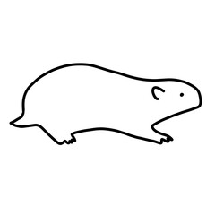 brown lemming Hand drawn organic line doodle
